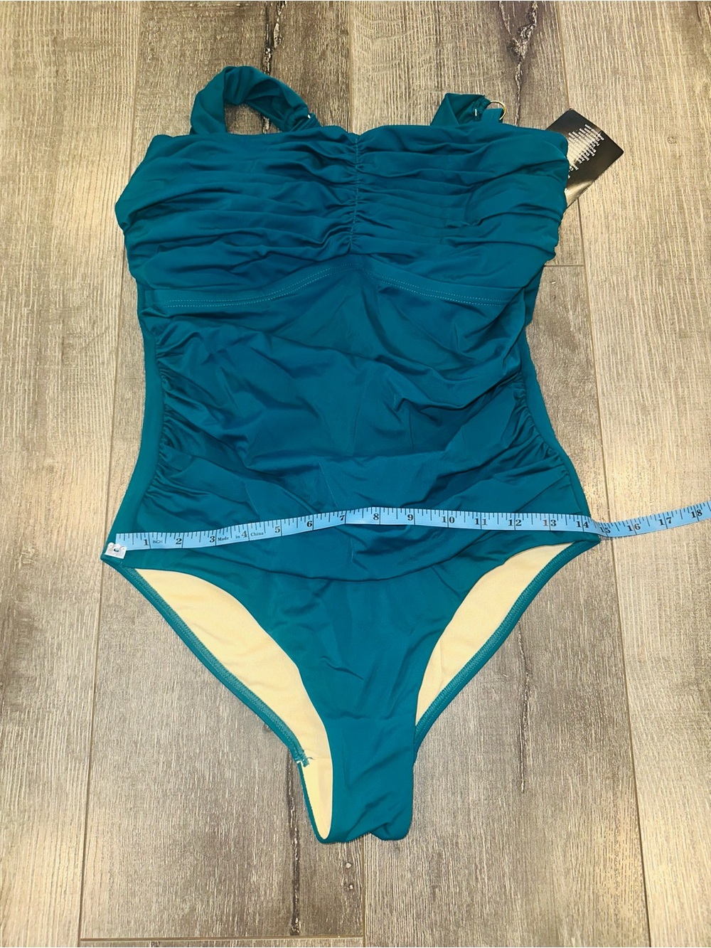Swimsuits for All Woman’s Teal One-Piece Swimsuit with Ruching - Picture 3 of 8